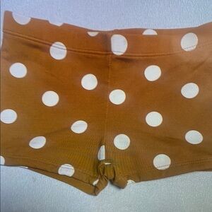 Kids Brown Polka Dot Swim Trunks